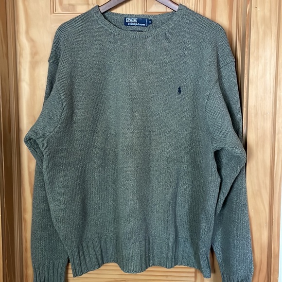 VINTAGE Polo Ralph Lauren Mens Crew Neck Pullover Sweater- Gray - Picture 2 of 7